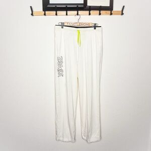 Zumba Let's Rock-It Sweatpants White Unisex Dance Fitness Activewear Size M